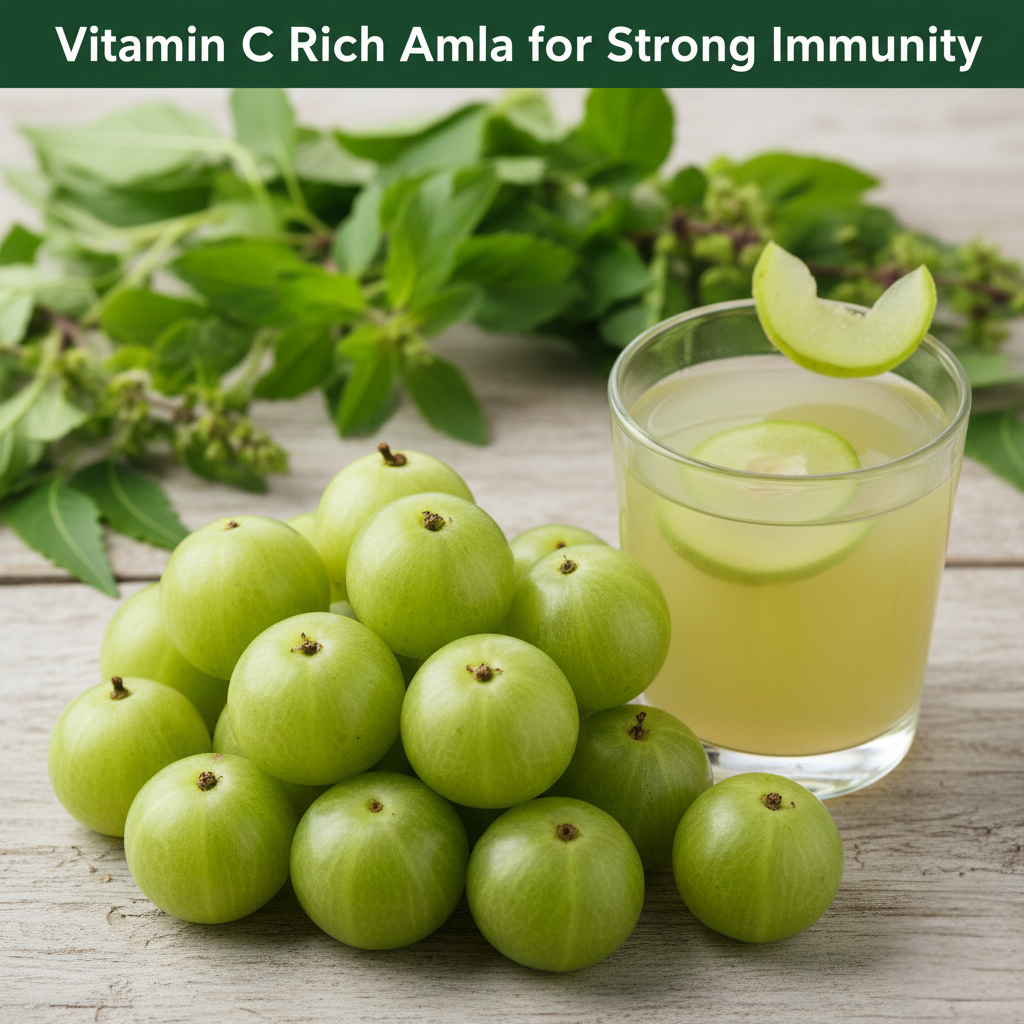 "Amla rich in Vitamin C for strong immunity"