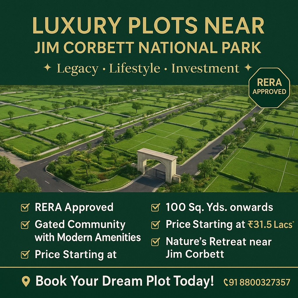 “RERA approved premium Residential Plots in Nature Retreat Mohanagar (Ramnagar) near Jim Corbett National Park, gated society, modern amenities and starting price ₹31.5 Lac Onwards – Jim Corbett Nature’s Retreat.